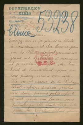 Expediente de madame Eugène Cloux y sus hijos