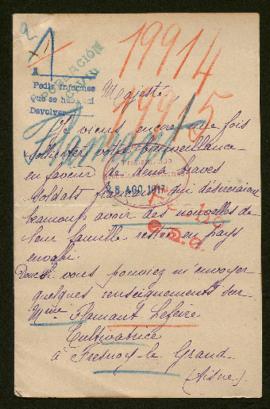 Expediente de la familia Flamant Lefèvre y Blanche Grandjean