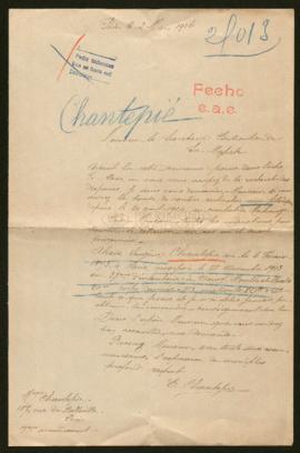 Expediente de Alexis Eugène Chantepie