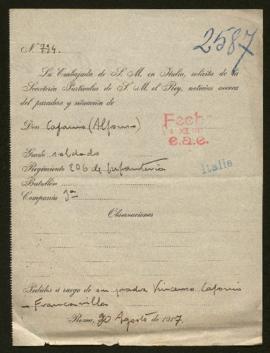 Expediente de Alfonso Casanio