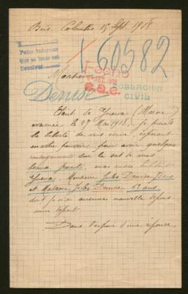 Expediente de Jules Denise y esposa