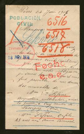 Expediente de madame veuve Augustine Lefèvre, Alphonse Bernard, madame veuve Nattier Lemoine y An...