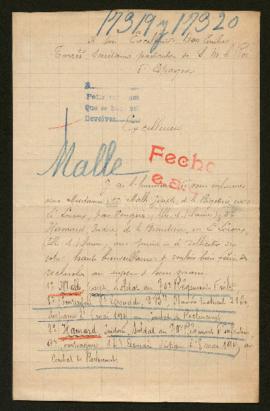 Expediente de Joseph Malle e Isidore Hamard