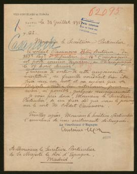 Expediente de Félix Antoine Casanova