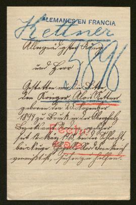 Expediente de Alois Kettner