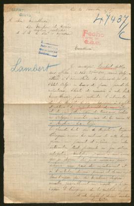 Expediente de la familia de Arthur Lambert