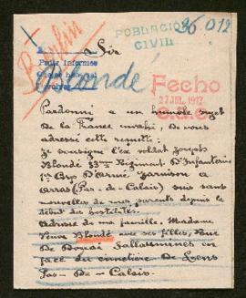 Expediente de madame veuve Blondé