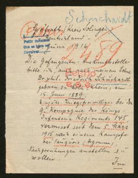 Expediente de Friedrich Schuchardt (Dr. Phil.)