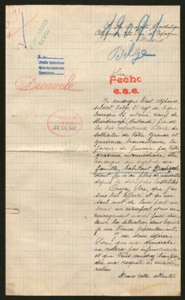 Expediente de madame veuve Decavele