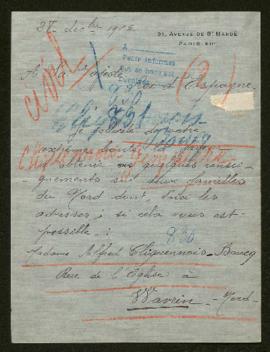 Expediente de madame Cliquennois-Boucq y familia y madame Cliquennois-Gesquière y familia