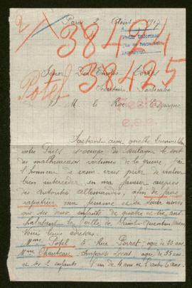 Expediente de madame Léon Potel y madame Chambeau