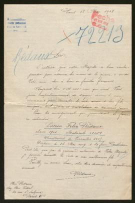 Expediente de Lucien Félix Rédaux