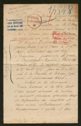 Expediente de Henri Gustave André Borgnis Desbordes