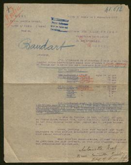 Expediente de la familia de Paul Baudart y de la familia Verkharre
