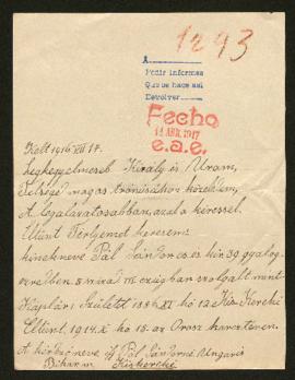 Expediente de Sándor Pál