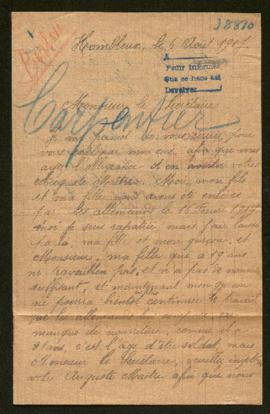 Expediente de Arthur Carpentier y de Maria Carpentier