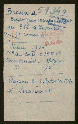 Expediente de Benoît Jean Marius Bressand