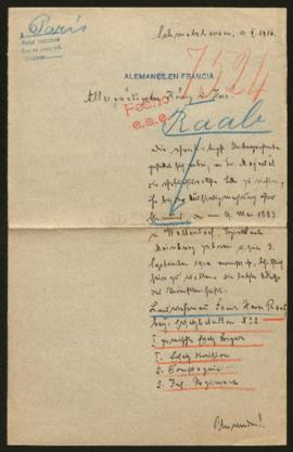 Expediente de Franz Xaver Raab