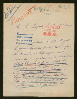 Expediente de madame Albert Prouvost