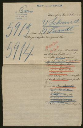 Expediente de Joseph Schmid y Max Brandl