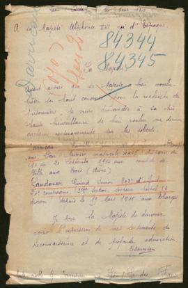 Expediente de Camile Jean  Darricau y Gerard Simon Laudouar