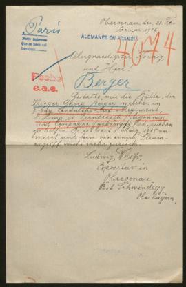 Expediente de Georg Berger