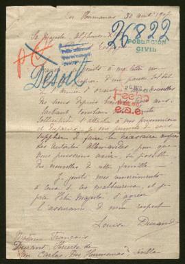 Expediente de madame Victor Desoil