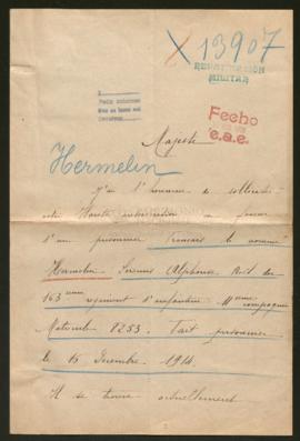 Expediente de Sirenus Alphonse Noël Hermelin