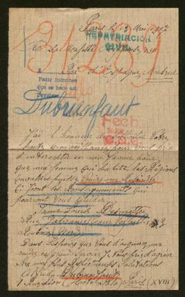 Expediente de Irma Louise Dubrunfaut Desmettre