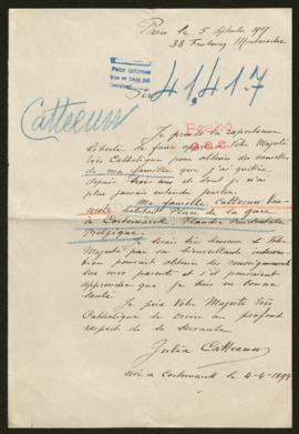 Expediente de la familia Catteeuw Vaneste