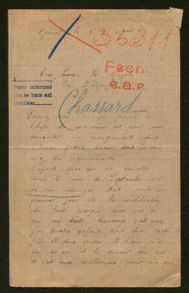 Expediente de Arsène Chassard