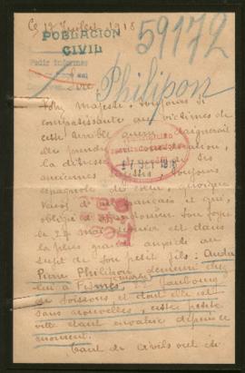 Expediente de André Pierre Philipon