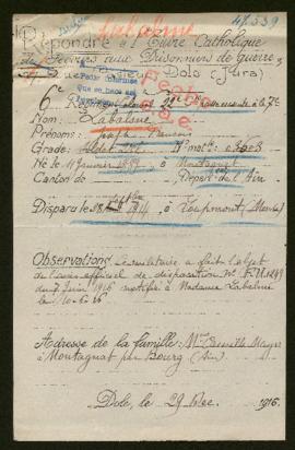 Expediente de Joseph François Labalme