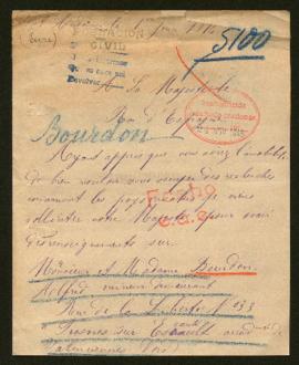Expediente de Alfred Bourdon y esposa