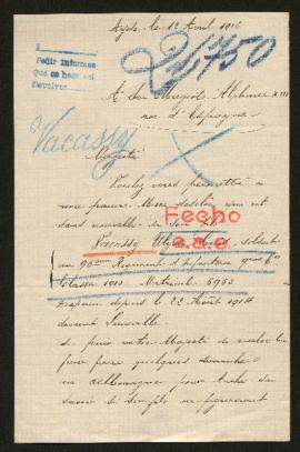 Expediente de Ulysse Louis Vacassy