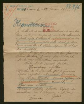 Expediente de la familia Hendoux Roger