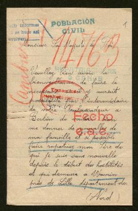 Expediente de la familia de Albert Cambier y las familias Cambier Guérino y Cambier Renaud