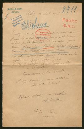 Expediente de madame veuve Thiébaux