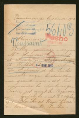 Expediente de Eugène Toussaint