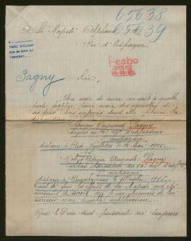 Expediente de Georges Raymond y Robert Adrien Auguste Pagny