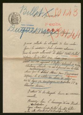 Expediente de Victor Billot y Antonin Jean Duquesnas