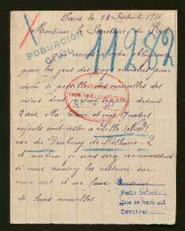 Expediente de madame Paul Lemesre y su familia