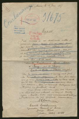 Expediente de Emile Simon Courbariaux y familia