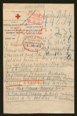 Expediente de la familia Quinet Ducholou, de Georges Bartier, madame Ducrot Hazard, Lucie Lacroix...