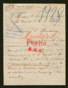 Expediente de las familias Moulard-Lepercq y Fontanelle-Lepercq