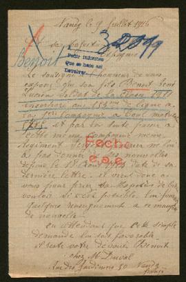 Expediente de René Lucien Benoit