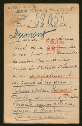 Expediente de la familia Dumont Berthe