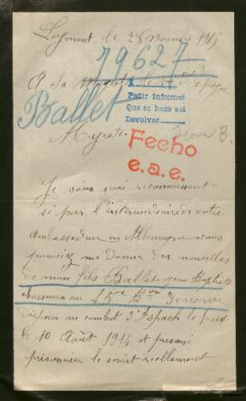 Expediente de Jean Baptiste Ballet