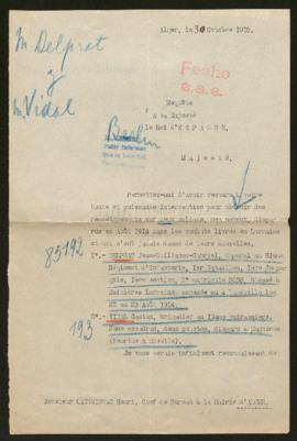 Expediente de Jean Guillaume Gabriel Delprat y Gaston Vidal