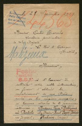 Expediente de madame veuve Malézieux Datiche